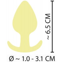 Cuties Mini Butt Plug - szilikon anál dildó - sárga (3,1cm) 71082 termék bemutató kép