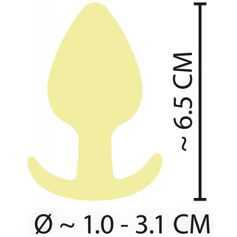 Cuties Mini Butt Plug - szilikon anál dildó - sárga (3,1cm) 71082 termék bemutató kép