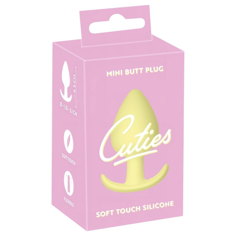 Cuties Mini Butt Plug - szilikon anál plug (sárga,) 152492 termék bemutató kép