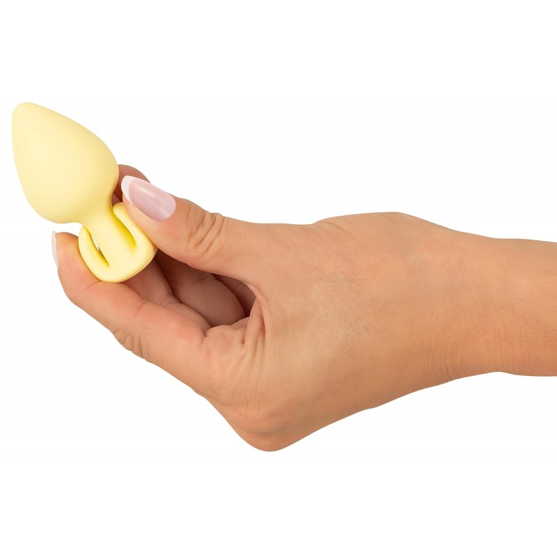 Cuties Mini Butt Plug - szilikon anál plug (sárga,) 152497 termék bemutató kép