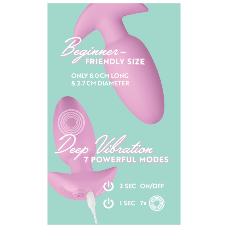 Cuties Mini - vibrációs anál plug (pink) 124185 termék bemutató kép