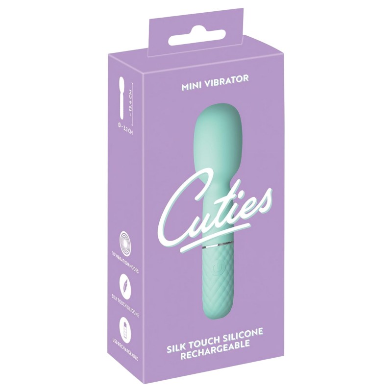 Cuties - mini wand masszírozó vibrátor, csiklóizgató (menta) 163120 termék bemutató kép