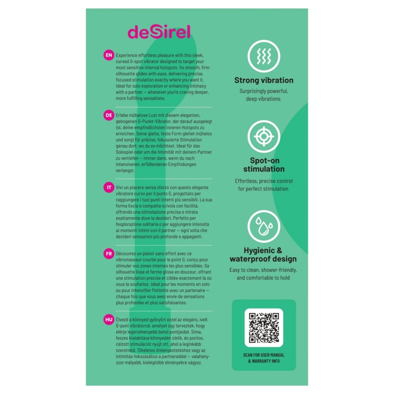 Desirel - akkus ívelt G-pont vibrátor (rózsaszín) 152343 termék bemutató kép