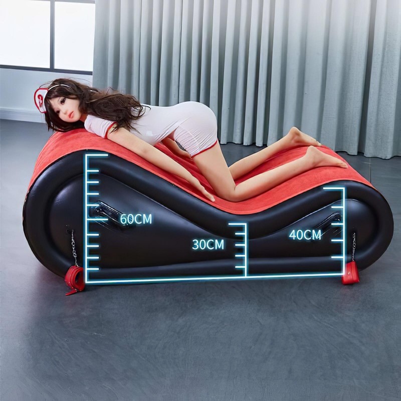 Desirel Magic Pillow - felfújható BDSM szexbútor - bilinccsel (piros) 137005 termék bemutató kép