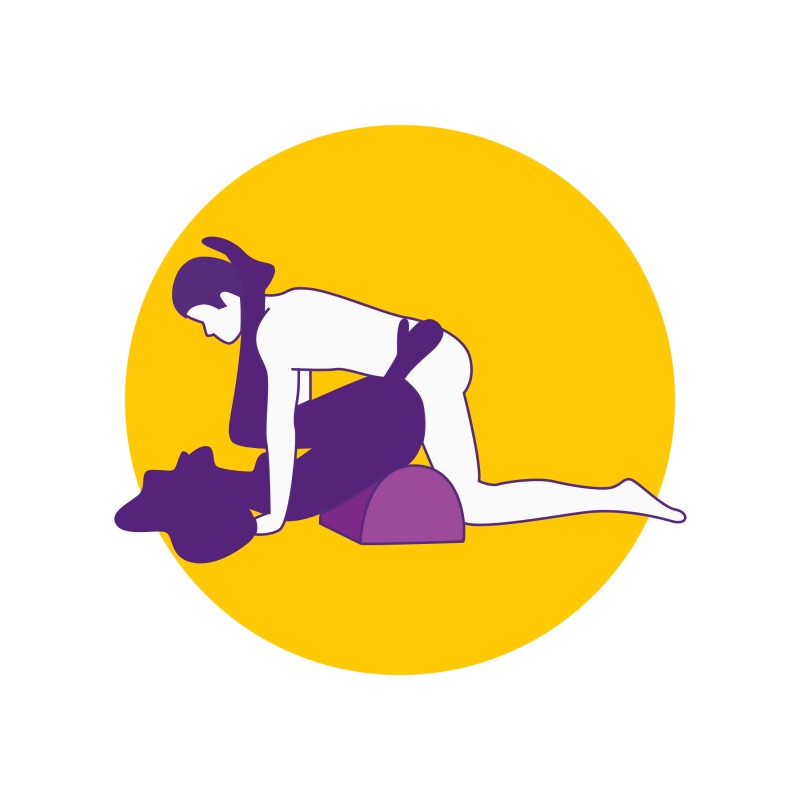 Desirel Magic Pillow - felfújható szexpárna dildótartóval (lila) 156805 termék bemutató kép