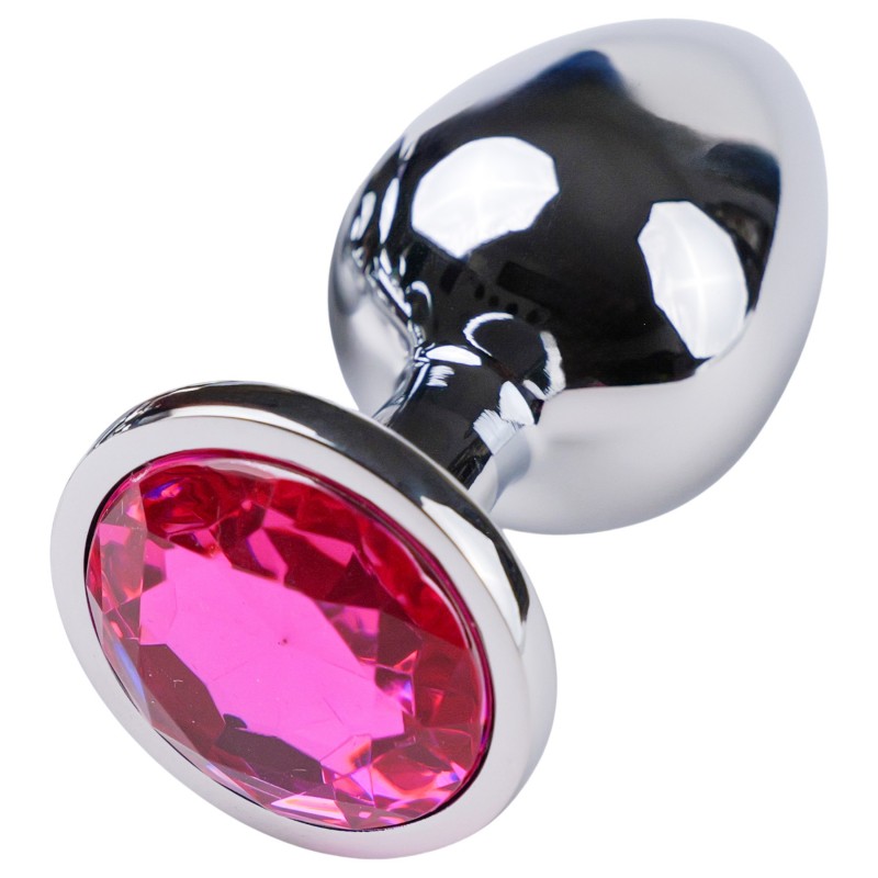 Desirel Pink Jewel L - anál plug (ezüst-pink) 124521 termék bemutató kép