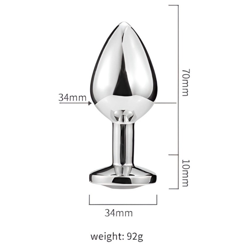 Desirel Pink Jewel M - anál plug (ezüst-pink) 97955 termék bemutató kép