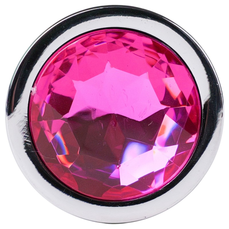 Desirel Pink Jewel M - anál plug (ezüst-pink) 124516 termék bemutató kép