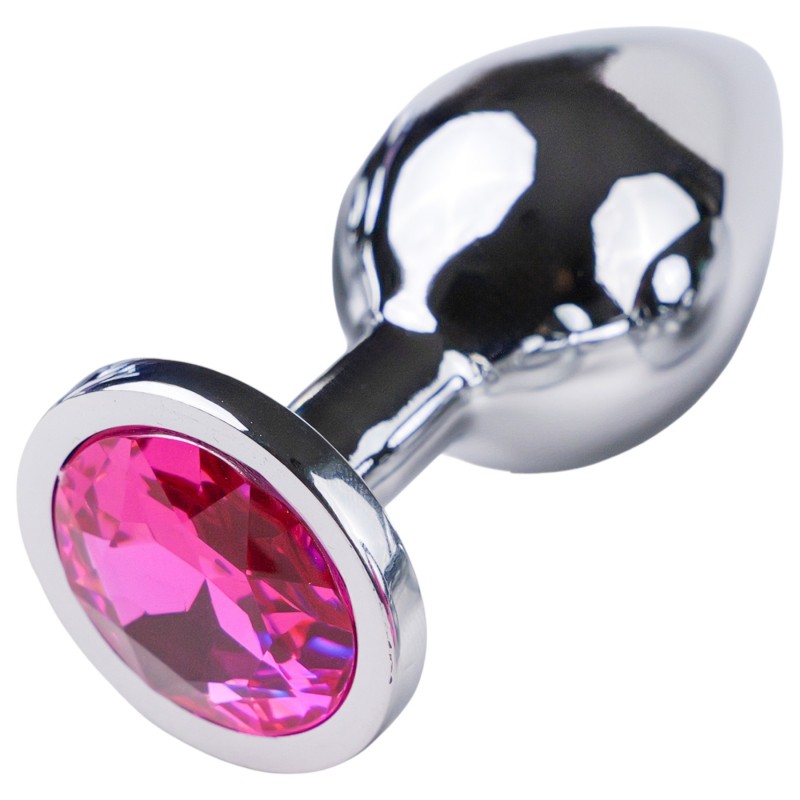 Desirel Pink Jewel M - anál plug (ezüst-pink) 124517 termék bemutató kép