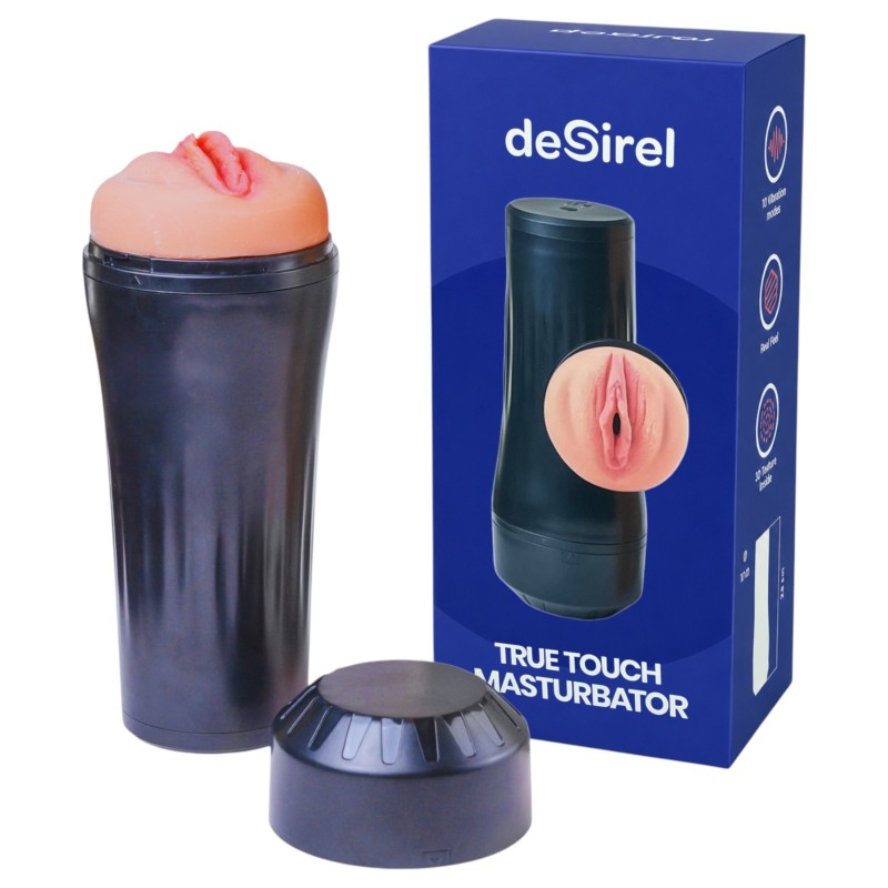 Desirel True Touch - élethű vibrációs műpunci maszturbátor (natúr) 165803 termék bemutató kép