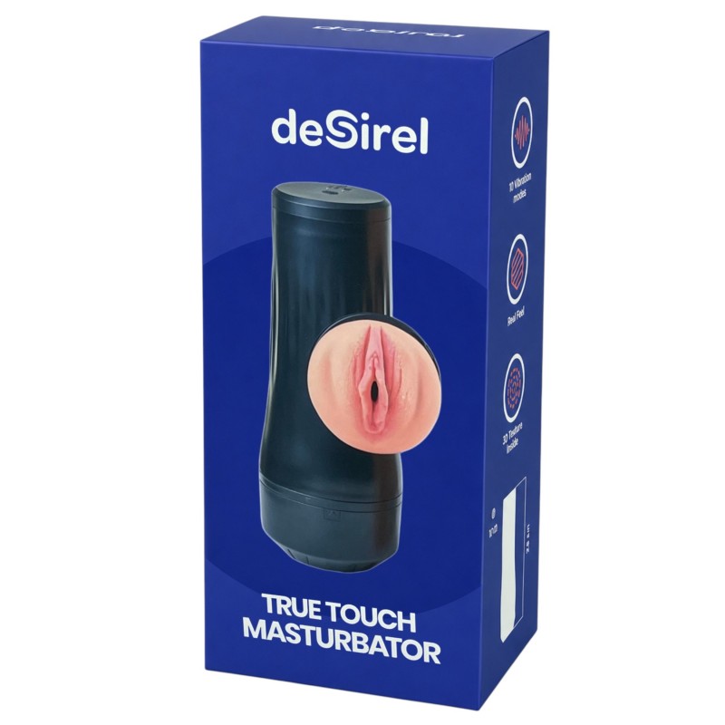 Desirel True Touch - élethű vibrációs műpunci maszturbátor (natúr) 165811 termék bemutató kép
