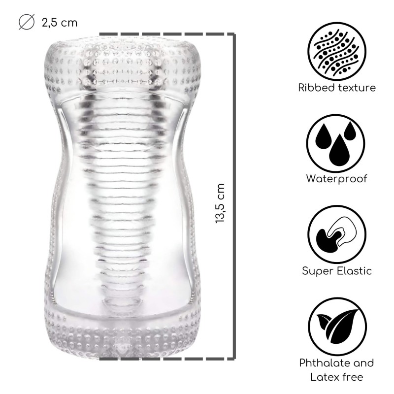 Desirel Vertigo - maszturbátor bordázott belsővel (átlátszó) 107947 termék bemutató kép