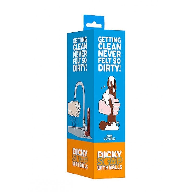 Dicky Cum - szappan pénisz herékkel - barna (250g) 43616 termék bemutató kép