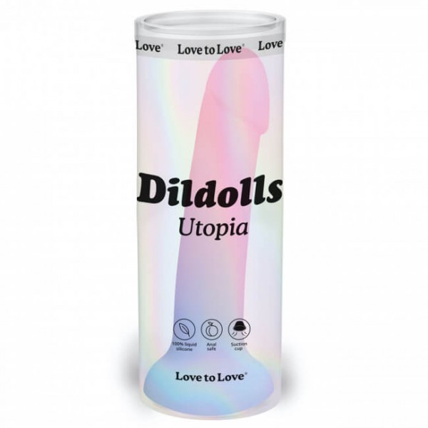 Dildolls Utopia - tapadókorongos szilikon dildó (színes)