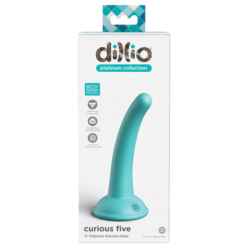 Dillio Curious Five - szilikon dildó (15cm) - türkiz 101065 termék bemutató kép