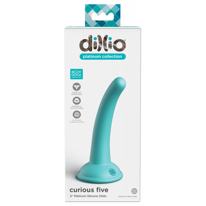 Dillio Curious Five - szilikon dildó (15cm) - türkiz 72576 termék bemutató kép