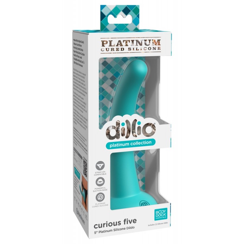 Dillio Curious Five - szilikon dildó (15cm) - türkiz 73104 termék bemutató kép
