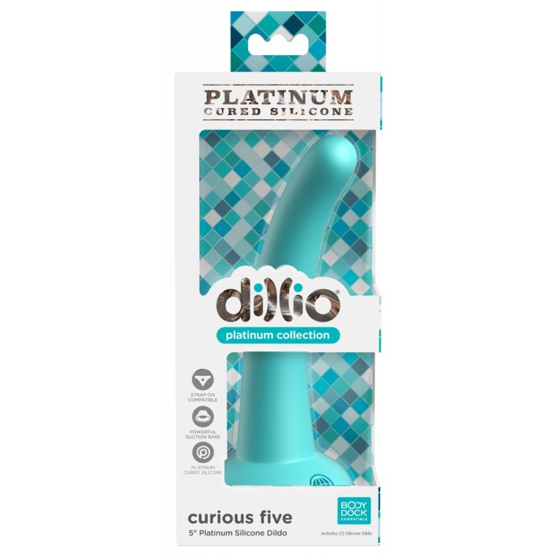 Dillio Curious Five - szilikon dildó (15cm) - türkiz 72581 termék bemutató kép