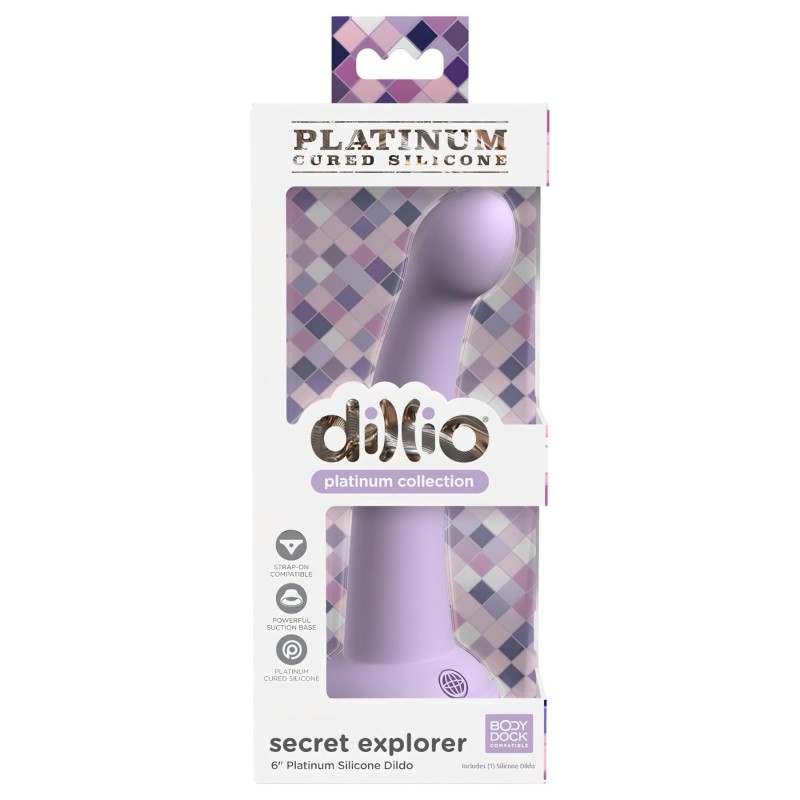 Dillio Secret Explorer - tapadókorongos dildó (17cm) - lila 112247 termék bemutató kép