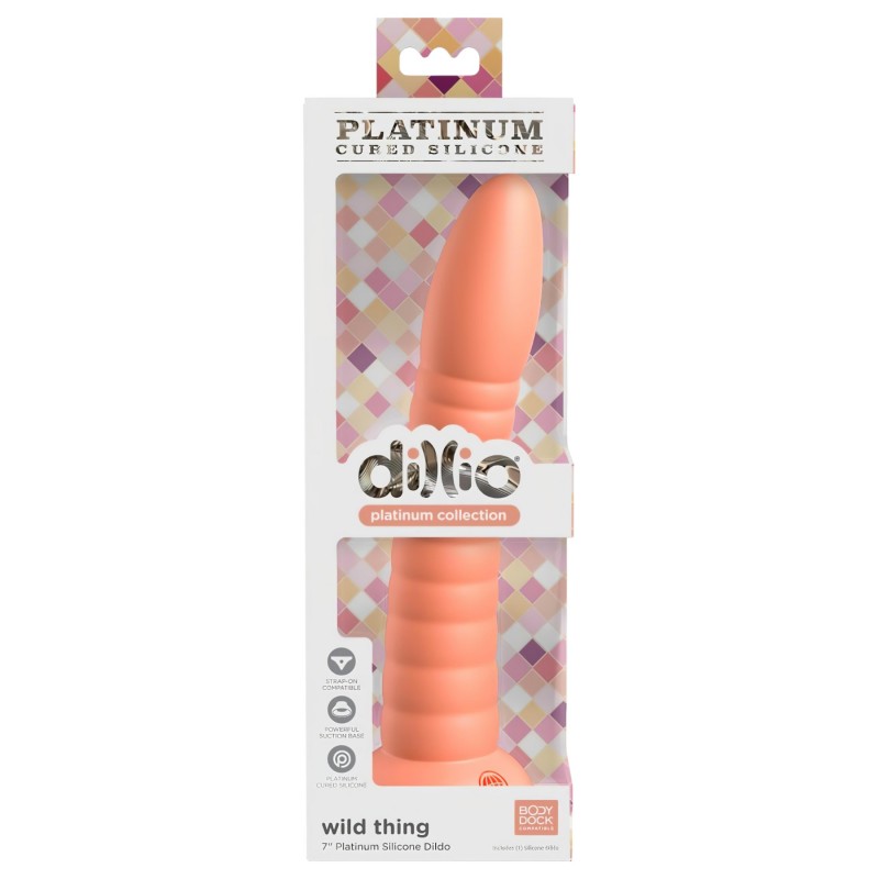 Dillio Wild Thing - barázdált dildó (19cm) - narancs 101375 termék bemutató kép