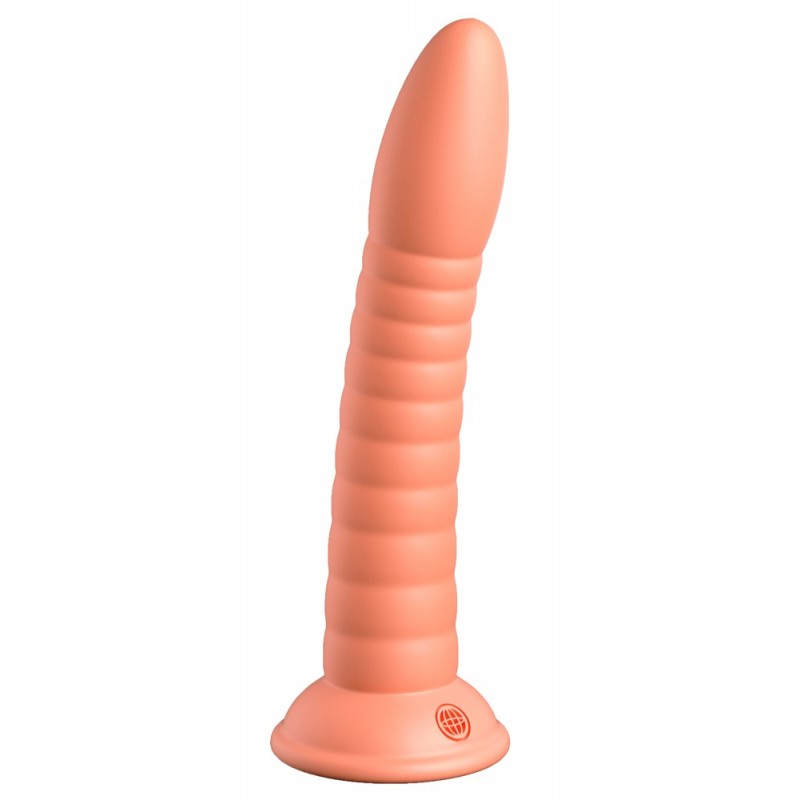 Dillio Wild Thing - tapadótalpas barázdált dildó (19cm) - narancs 81569 termék bemutató kép