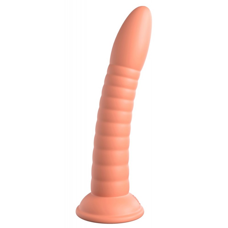 Dillio Wild Thing - tapadótalpas barázdált dildó (19cm) - narancs 75808 termék bemutató kép