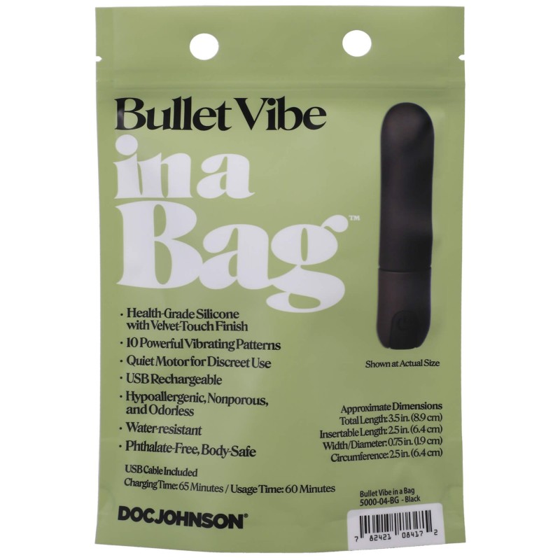 Doc Johnson Bullet Vibe - akkus, vízálló rúdvibrátor (fekete) 77811 termék bemutató kép