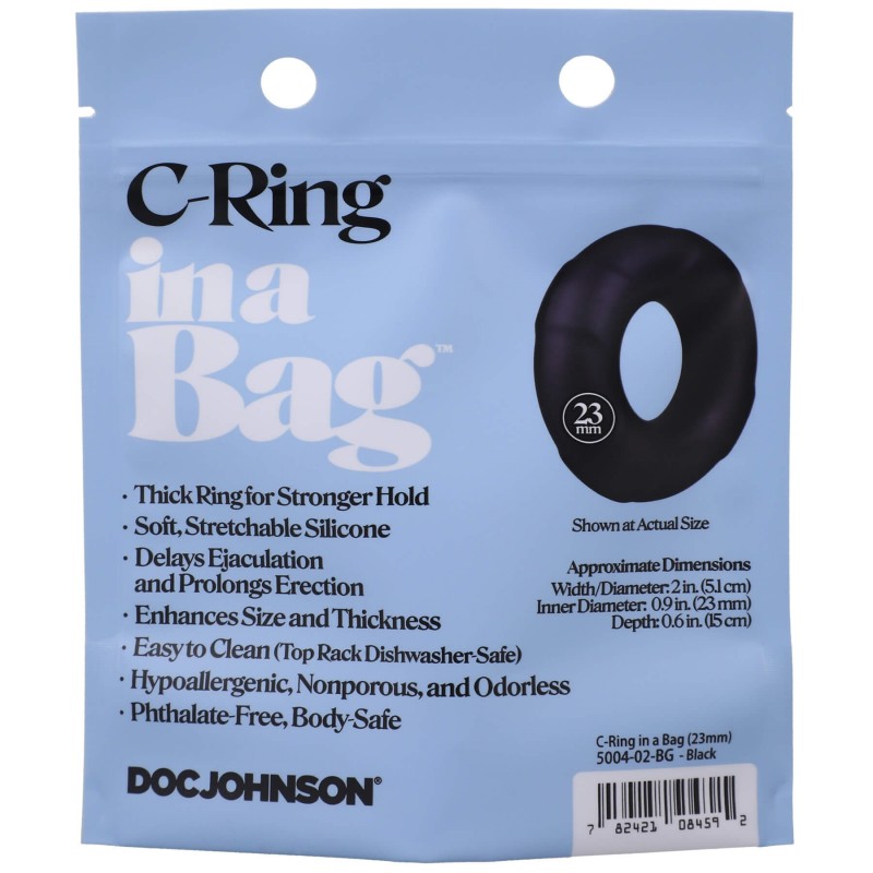 Doc Johnson C-Ring - szilikon péniszgyűrű (fekete) 77815 termék bemutató kép