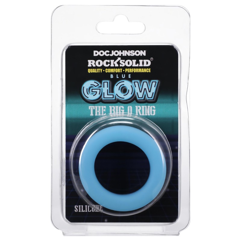 Doc Johnson The Big O - világító péniszgyűrű (kék) 114696 termék bemutató kép
