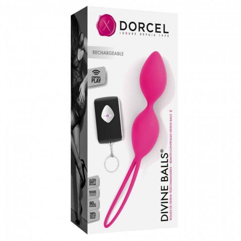 Dorcel Divine Balls - akkus, rádiós, vibrációs gésagolyó (pink) 50798 termék bemutató kép
