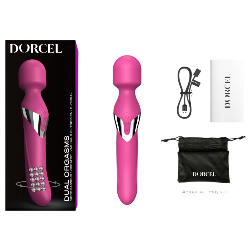 Dorcel Dual Orgasms - akkus, 2in1 masszírozó vibrátor, wand masszírozó (pink) 156156 termék bemutató kép