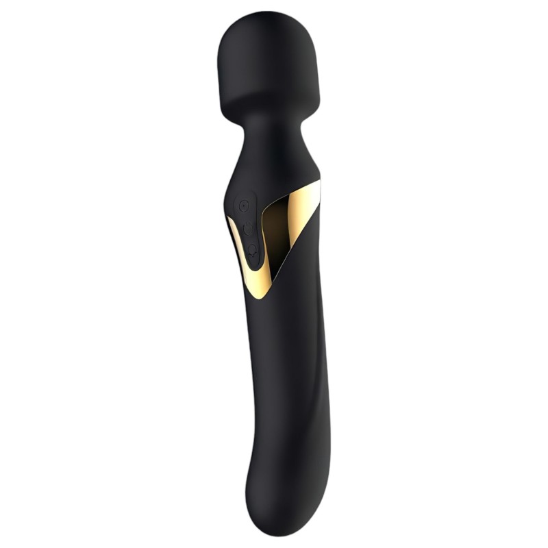 Dorcel Dual Orgasms Gold - 2in1 masszírozó vibrátor, wand masszírozó (fekete) 159266 termék bemutató kép