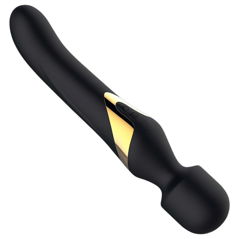 Dorcel Dual Orgasms Gold - 2in1 masszírozó vibrátor, wand masszírozó (fekete) 159267 termék bemutató kép