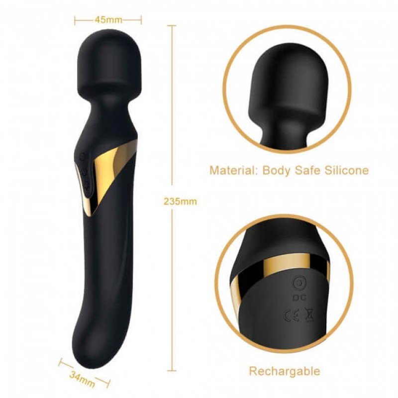 Dorcel Dual Orgasms Gold - akkus, 2in1 masszírozó vibrátor (fekete) 50873 termék bemutató kép