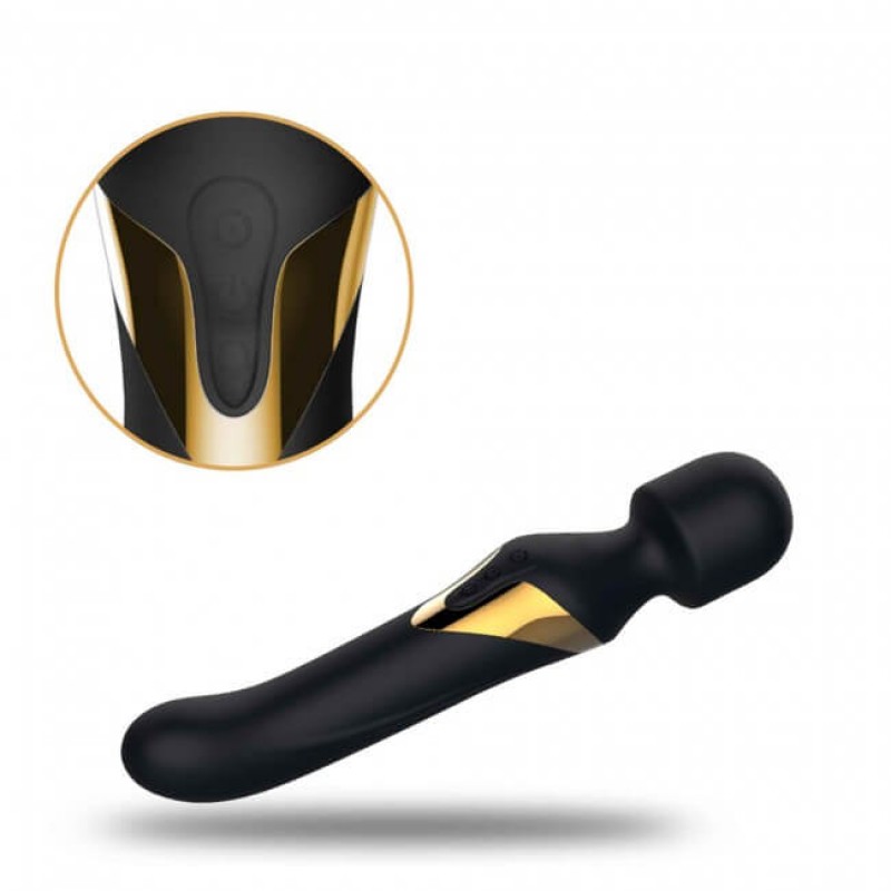 Dorcel Dual Orgasms Gold - akkus, 2in1 masszírozó vibrátor (fekete) 50874 termék bemutató kép