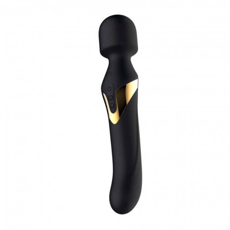 Dorcel Dual Orgasms Gold - akkus, 2in1 masszírozó vibrátor (fekete) 50877 termék bemutató kép