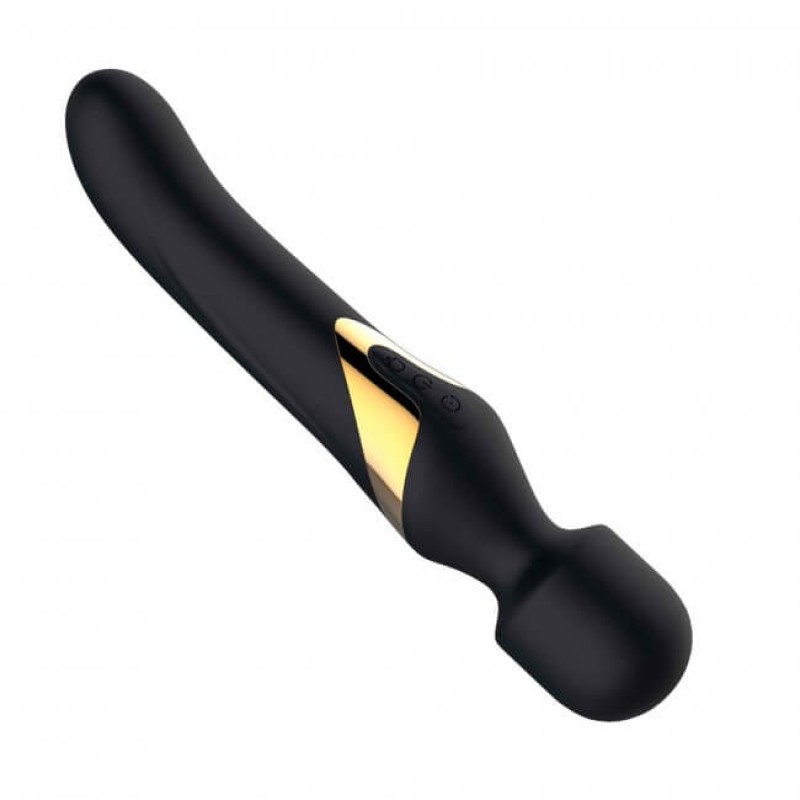 Dorcel Dual Orgasms Gold - akkus, 2in1 masszírozó vibrátor (fekete) 50878 termék bemutató kép