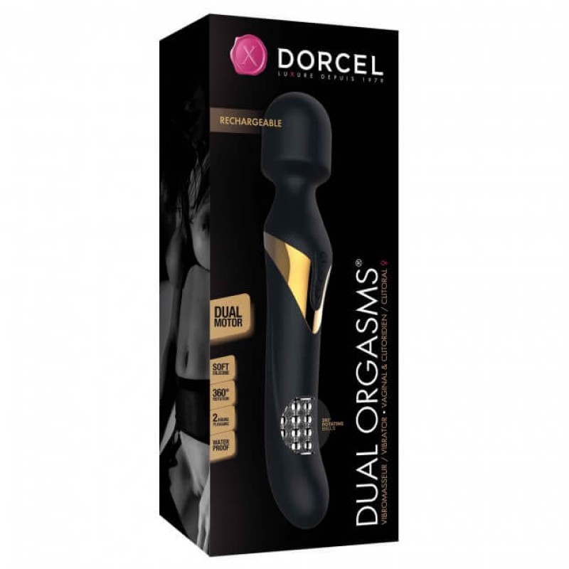 Dorcel Dual Orgasms Gold - 2in1 masszírozó vibrátor (fekete) 50879 termék bemutató kép