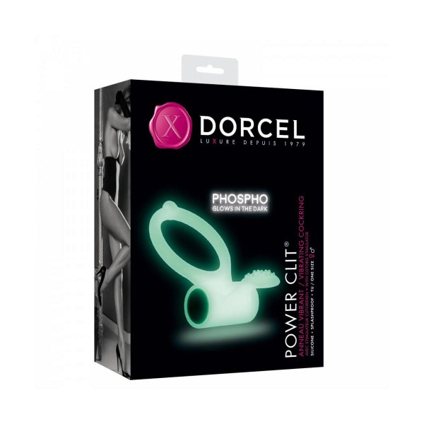 Dorcel - foszforeszkáló vibrációs péniszgyűrű (fehér)