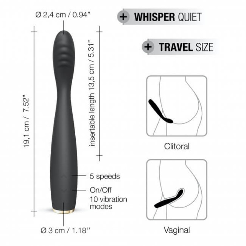 Dorcel G-slim - akkus, G-pont vibrátor (fekete) 69317 termék bemutató kép
