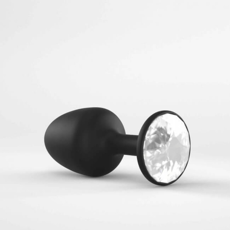 Dorcel Geisha Plug Diamond L - fehér köves anál plug (fekete) 50903 termék bemutató kép