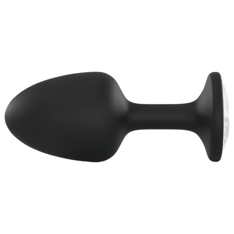 Dorcel Geisha Plug Diamond L - fehér köves anál plug (fekete) 98982 termék bemutató kép