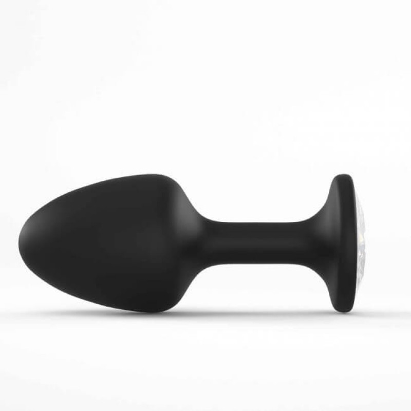 Dorcel Geisha Plug Diamond XL - fehér köves anál plug (fekete) 50966 termék bemutató kép