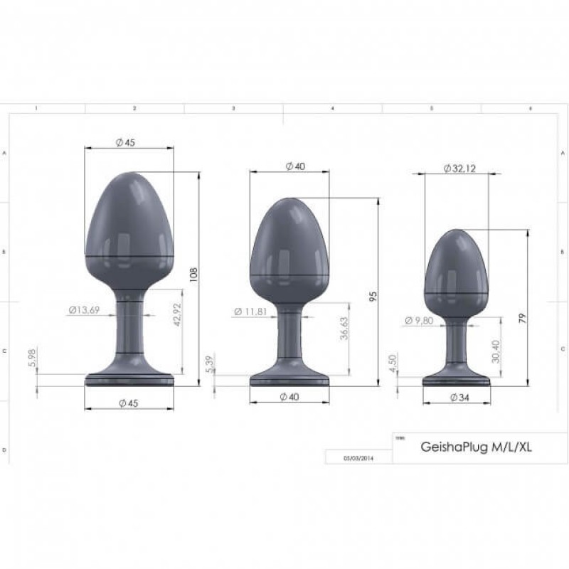 Dorcel Geisha Plug Diamond XL - fehér köves anál plug (fekete) 50970 termék bemutató kép