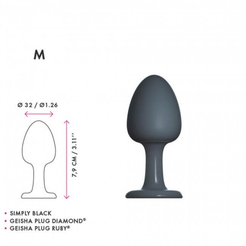 Dorcel Geisha Plug M - golyós anál plug (fekete) 50899 termék bemutató kép