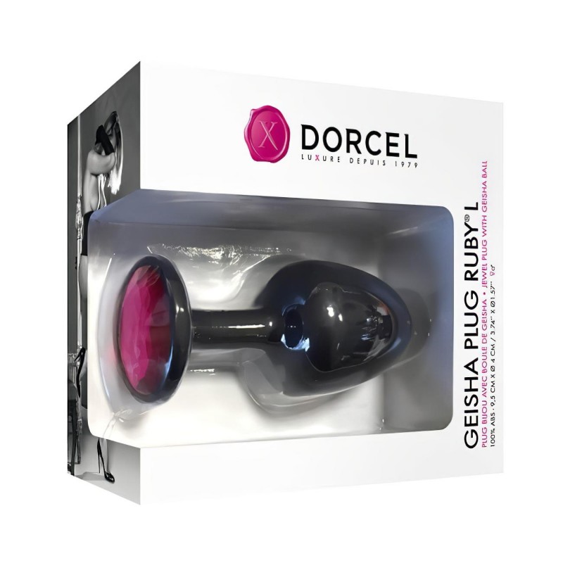 Dorcel Geisha Plug Ruby L - pink köves anál plug (fekete) 99007 termék bemutató kép
