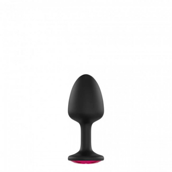Dorcel Geisha Plug Ruby M - pink köves anál plug (fekete)