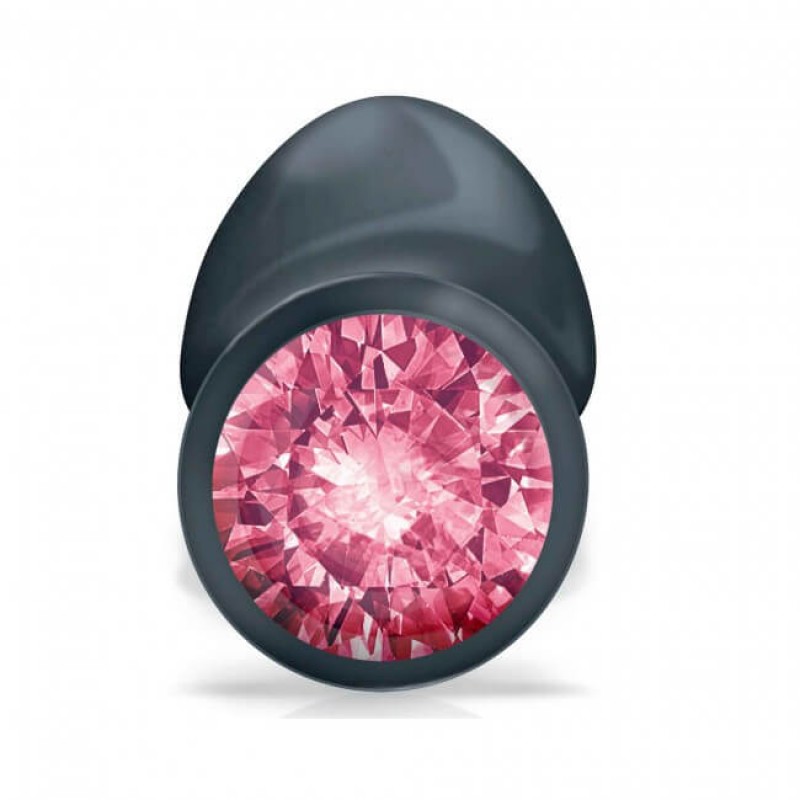 Dorcel Geisha Plug Ruby M - pink köves anál dildó (fekete) 50694 termék bemutató kép