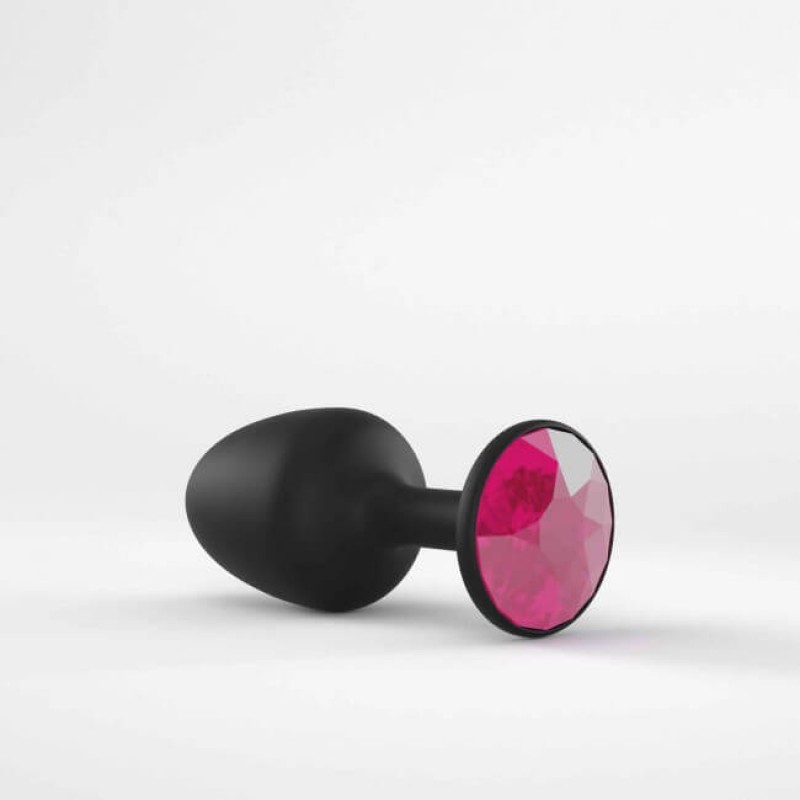 Dorcel Geisha Plug Ruby M - pink köves anál dildó (fekete) 50695 termék bemutató kép