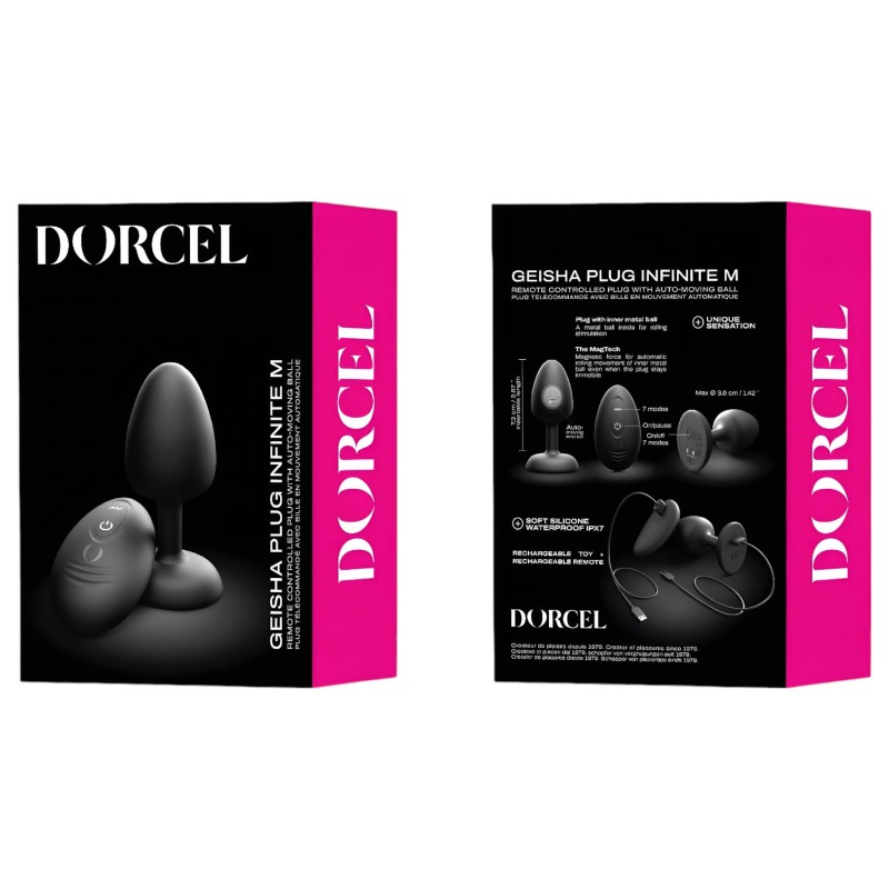 Dorcel - golyós, távirányítós anál vibrátor M - (fekete) 97626 termék bemutató kép